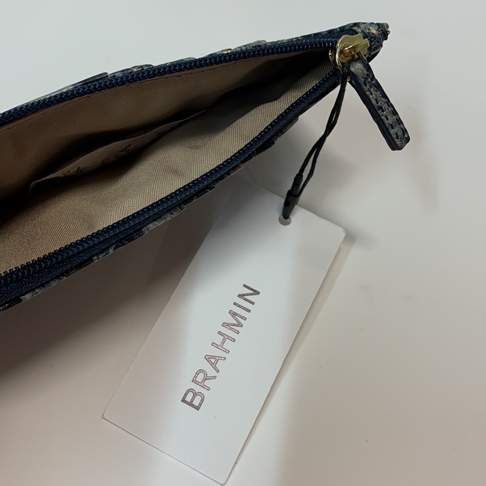 NWT🔥Beautiful Blue-Grey Brahmin Wallet slim size for small Brahmin Bags - Picture 7 of 11